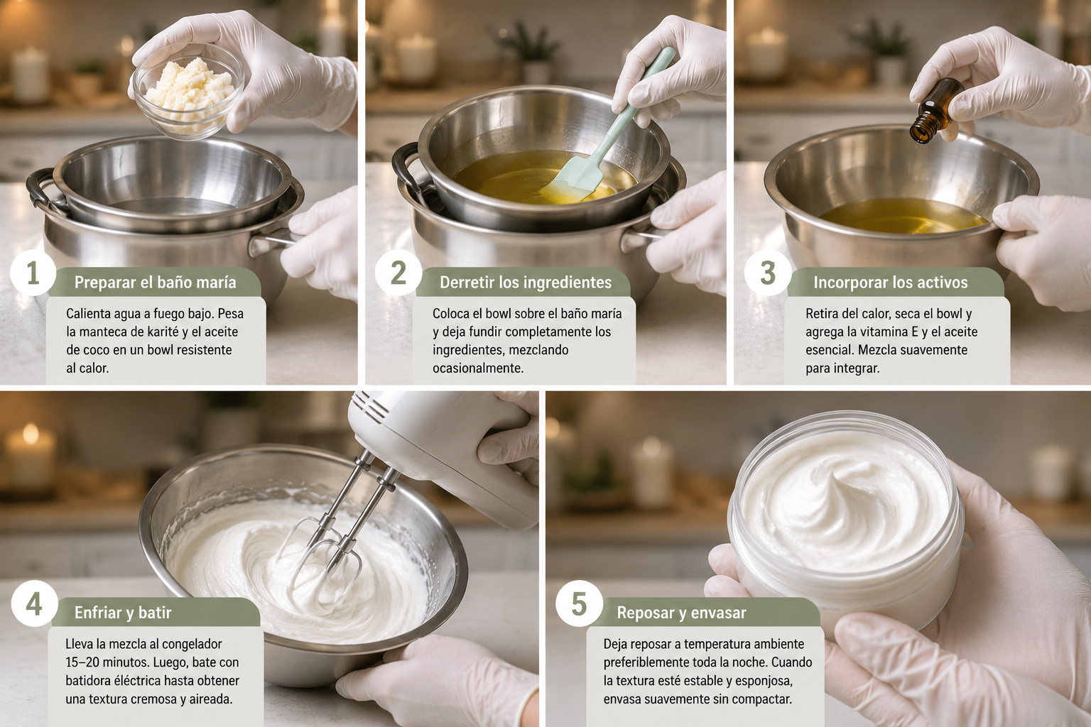 CREMA CORPORAL NATURAL TIPO MOUSSE CON KARITÉ REFINADA